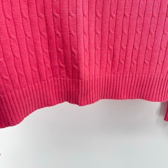 Moda International Women’s Pink Silk Cotton Cable Knit Pullover Sweater XL - Picture 9 of 11